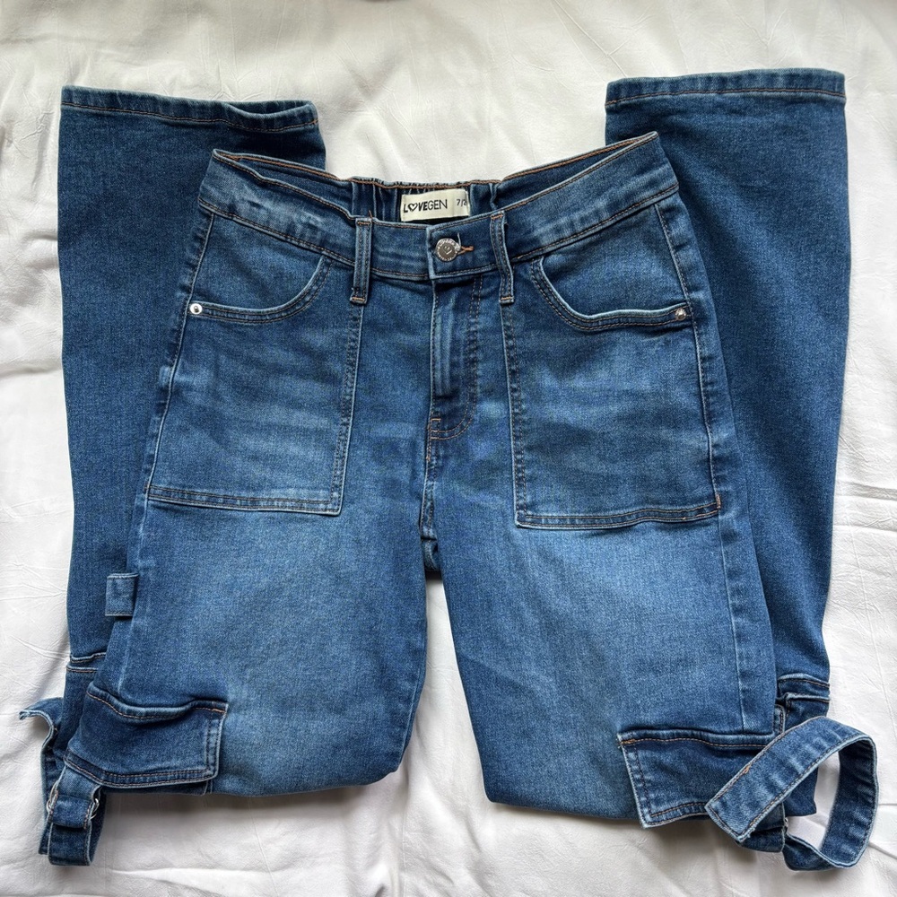 LoveGen Utility Cargo Blue Jeans Size 7/28